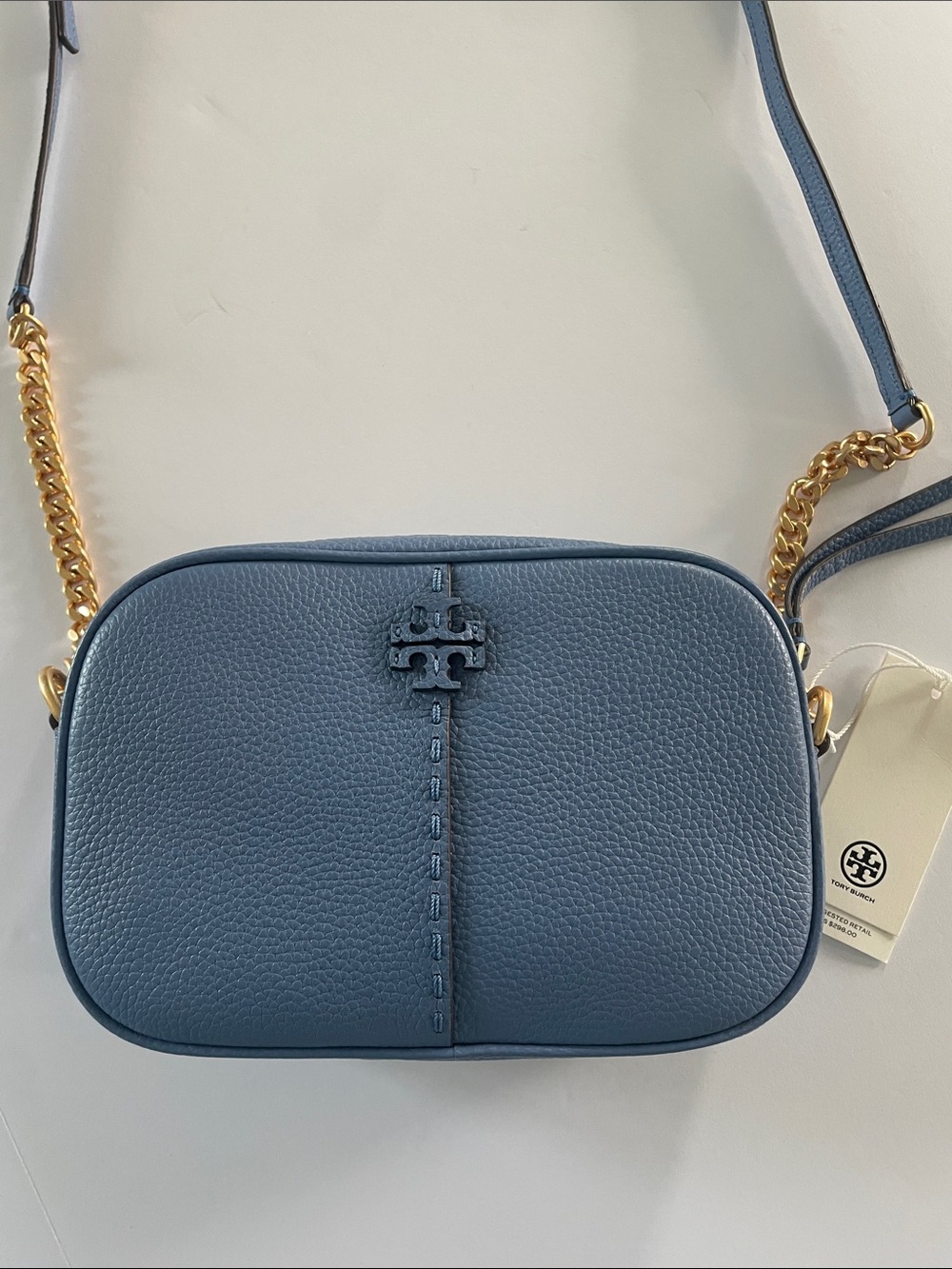 NWT Tory Burch McGraw Camera Bag Crossbody Pebbled Leather - Picture 11 of 12